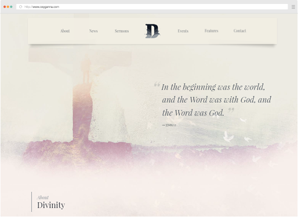 Divinity – Church, Charity & Non Profit HTML template <span>$19</span>
